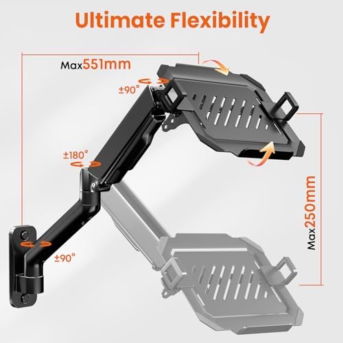 2-in-1 Laptop Wall Mount with Detachable Tray for 12-17" Laptops & Monitors