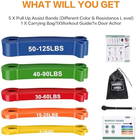 Exercise Bands, Resistance Bands for Working Out, Workout Bands, Pull up Assist Bands, Stretch Bands for Exercise at Home/Gym -Afu