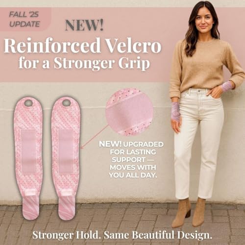 Carpal Tunnel Wrist Brace Left Hand, Right Hand for Women, Day or Night Compression Wrist Support Brace for Fitness, Keyboard Use, or Overnight Support, 2 Pack, Pink Zebra Print