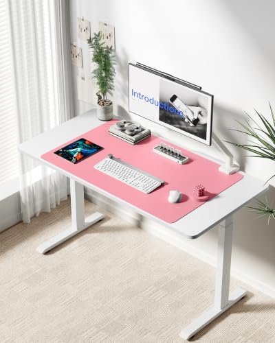 YSAGi Leather Desk Protector, Office Mat, Large Mouse Mat, Non-Slip PU Leather Blotter, Laptop Desk Mat, Waterproof Writing Pad for Office and Home(Pink, 40" x 24")