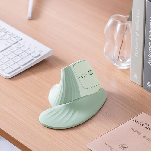 SANWA Wireless Ergonomic Mouse for Large Hands with Wrist Rest, Green