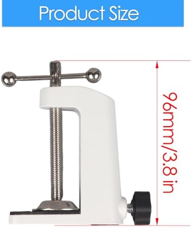 Universal C-Clamp Lamp Holder Desk Mount Clamp Base for Swing Arm Lights, DIY Lighting, Monitors, Workbenches (white)