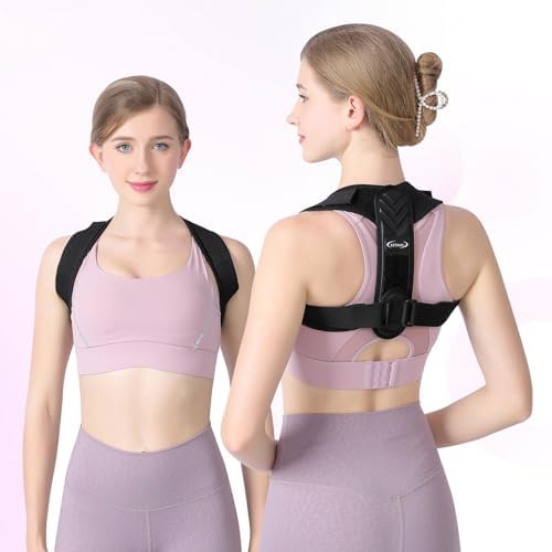 Alsoay Posture Corrector for Women and Men, Back Brace Adjustable Upper Posture Support, Back Support, Comfortable Back Straightener Support for Clavicle Support, and Providing Pain Relief from Neck