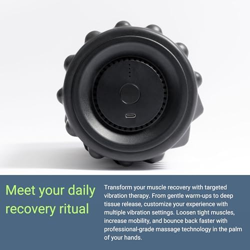 VibePro Flow Vibrating Foam Roller - 5-Mode Vibrating Massage Roller for Muscles Deep Tissue, Recovery, & Pain Relief - High-Intensity Electric Foam Roller for Back, Legs & Shoulders - Rechargeable
