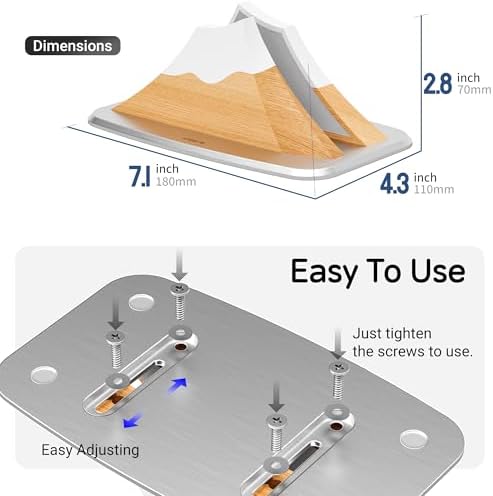 AFOOYO Vertical Laptop Stand - Snow Peak-Shaped Wooden Holder Dock Compatible with MacBook, Surface, Chromebook, Dell & More - Space-Saving Design for All Laptops