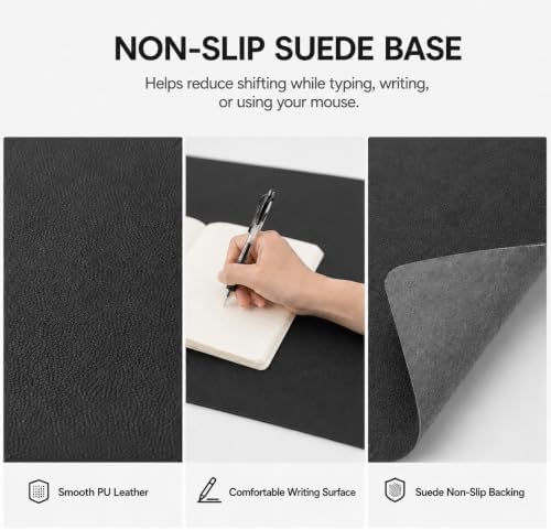 KTRIO Large Gaming Mouse Pad Desk Mat for Gamer, 31.5" x 11.8", Black PU
