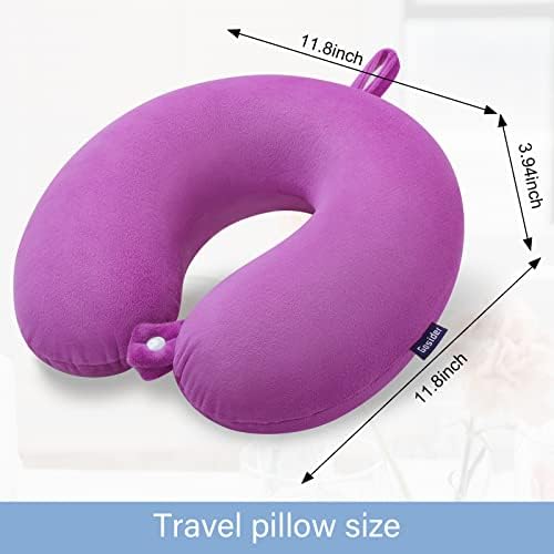 Travel Pillow, Memory Foam Neck Pillow, Airplane Pillow, Purple