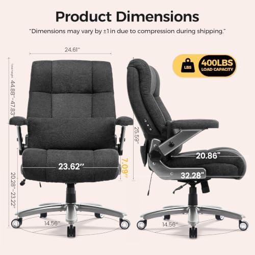 Big and Tall Office Chair with Massage and Heat