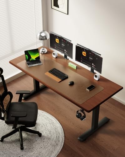 YSAGi Leather Desk Pad Protector, Office Desk Mat, Large Mouse Pad, Non-Slip PU Leather Desk Blotter, Laptop Desk Pad, Waterproof Desk Writing Pad for Office and Home (Shiny Bronze,55" x 17.2")