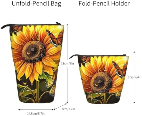 Sunflowers Bee Flowers Standing Pencil Case