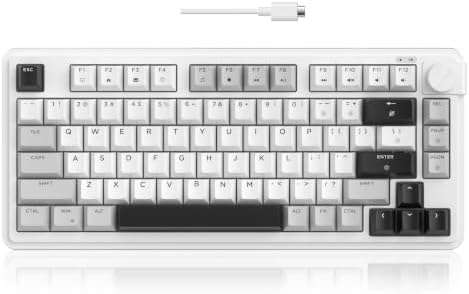 MageGee 80% Gaming Keyboard, RGB Backlit Wired Mechanical Feel Keyboard with Volume Knob, 80 Keys Compact USB Keyboard, 19-Key Rollover, Multimedia Keys for PC, Computer, Laptop, Windows