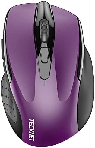 TECKNET Wireless Mouse, BT 5.0/2.4G, Silent 4800 DPI 6 Buttons, Purple