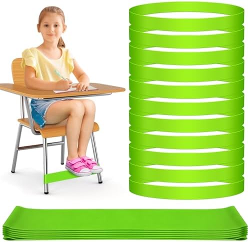 20 Pack Chair Bands for Kids with Fidgety Feet, ADHD Tools for Kids, ROOKEA Sensory Room Must Haves for Adhd Kids Fidget Chair Bands Autism Classroom Must Haves ADHD Tools for Classroom Home Chairs