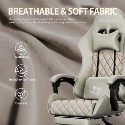 HLDIRECT Massage Recliner Gaming Chair with Footrest for Adults, Brown