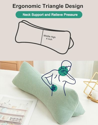 Neck Roll Pillows for Sleeping Buckwheat Hulls Adjustable Cervical Roll