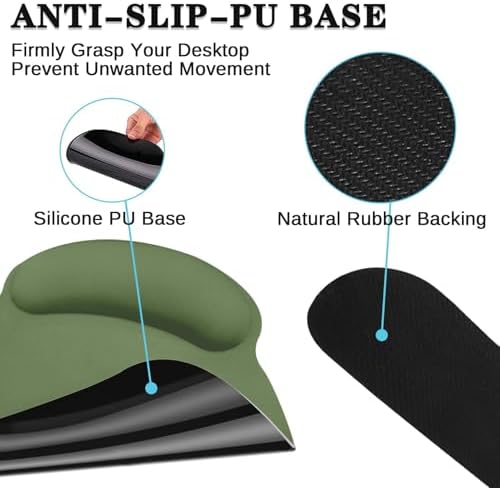 Britimes Ergonomic Mouse Pad Set with Wrist Rest, Green