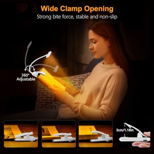 Gritin 19 LED Rechargeable Book Light for Reading in Bed
