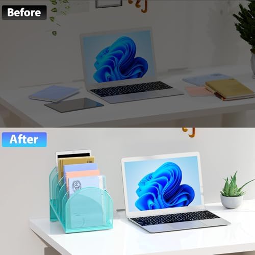 gianotter Desktop File Organizer with 5 Compartments