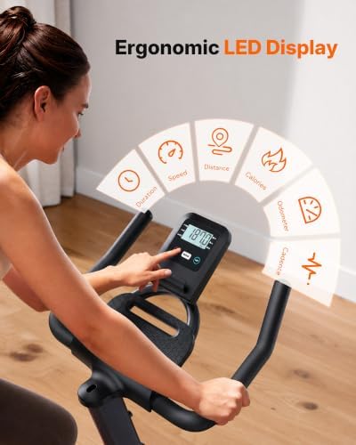 MERACH Magnetic Exercise Bike, Heavy Duty Stationary Bike for Home Gym