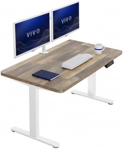 VIVO Reclaimed Wood 43 x 24 in Standing Desk, DESK-KIT-1W4P