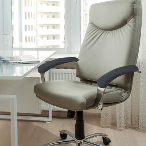 Vin Beauty Office Chair Armrest Covers, 2Pcs Office Removable Arm Rest Covering, Elastic Chair Armrest Covers, Office Seat Hand Rest Protector, Arm Covers Protectors for Office Chair(Grey)