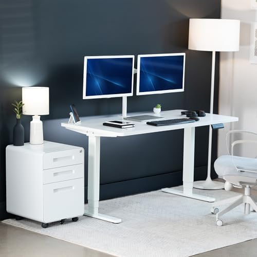 VIVO White 55 x 28 in Standing Desk, DESK-KIT-2W55W