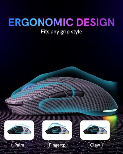 G57 Wireless Gaming Mouse, 8000 DPI, Carbon Fiber Pattern