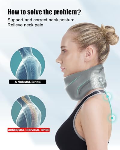 Neck Brace for Sleeping - Cervical Collar Relief Neck Pain and Neck Support Soft Foam Wraps Keep Vertebrae Stable for Relief of Cervical Spine Pressure for Women & Men (Dove Gray) Small Size
