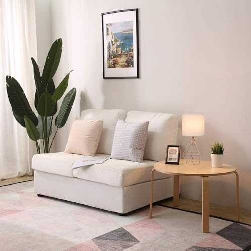Gold Modern Hollow Out Base Bedroom Small Table Lamp,Bedside Nightstand Lamp with Geometric Metal Base White Fabric Shade,Cute Desk Lamp for Kids Living Room