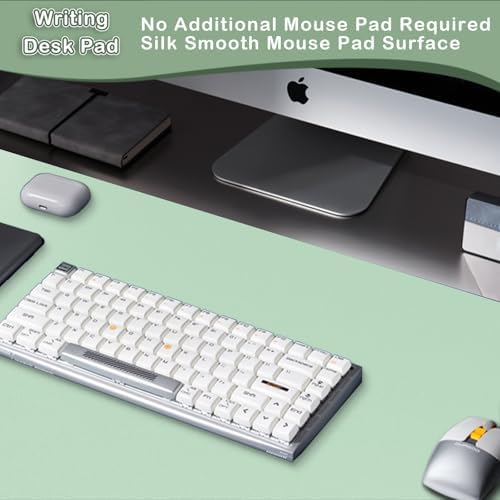Boutilon Leather Desk Pad Protector,Non-Slip Mouse Pad,Laptop Desk Pad,Office Mouse Mat,Waterproof Leather Desk Blotter,Desk Writing Pad for Office and Home (L-Green,35"x 17")