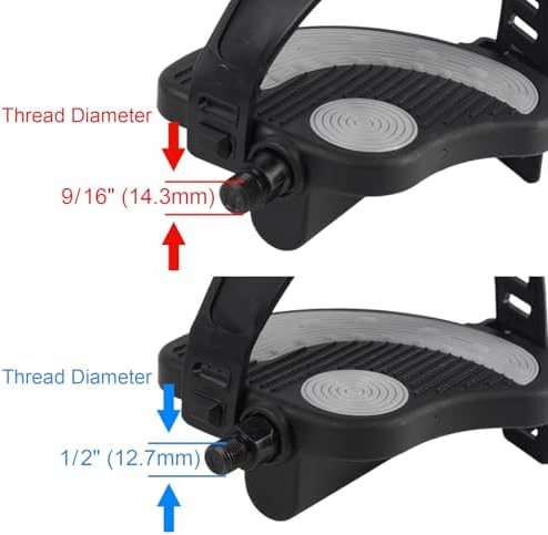 Exercise Bike Pedals Replacement with Adjustable Straps
