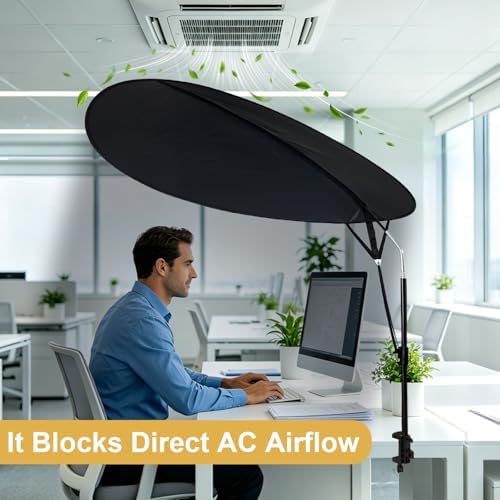 50'' Office Cubicle Desk Shade Foldable Light Shield to Block Anti-Glare Cover for Light Sensitive Professionals Adjustable Height and Rotatable Direction Cubicle Light Shade with Clamp (black)