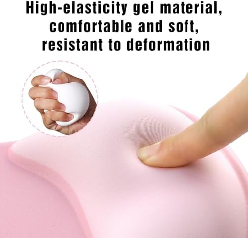 Ergonomic Mouse Pad with Wrist Rest - Gel Wrist Support Mousepad with Non-Slip PU Base for Computer, Laptop, Office & Home