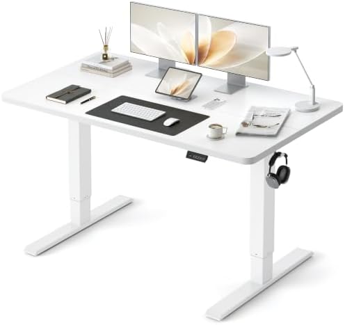 CubiCubi 48x30 Large Electric Standing Desk, 30" Deep Desktop, White