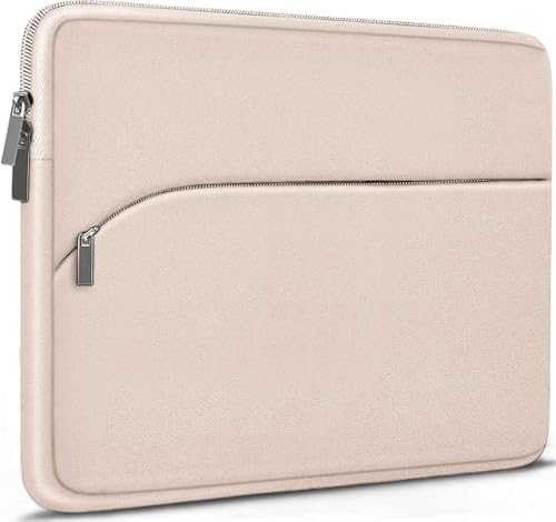 Laptop Sleeve 14 inch, Slim Portable Monitor Protective Cover with Front Pocket, Traveling Carrying Laptop Case Compatible for MacBook Air/Pro, HP, Dell, Lenovo, Acer, Light Pink