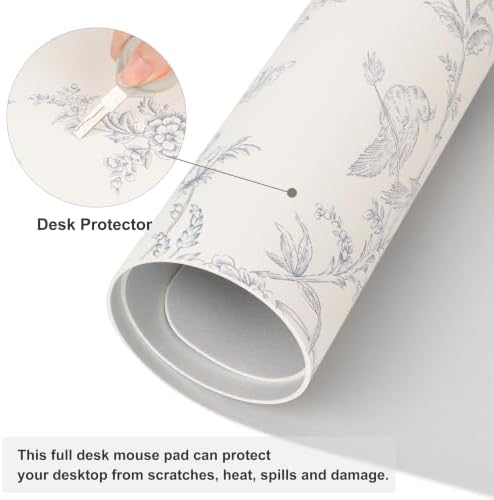 QIYI PU Leather Large Mouse Pad, Waterproof Desk Mat, 31.5" x 15.7", Toile