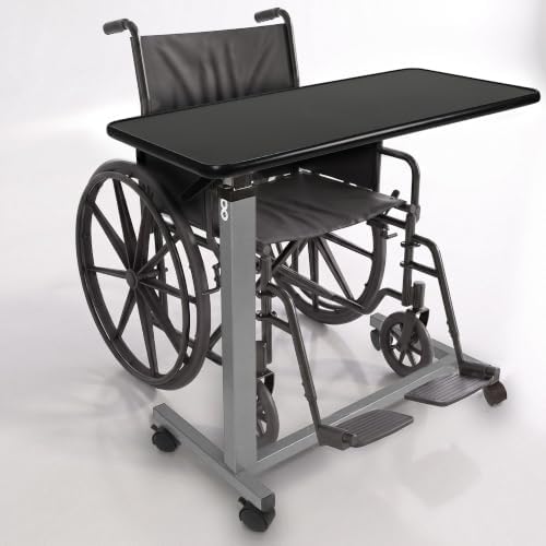 Vaunn Medical Cart Adjustable Overbed Table with Wheels – Rolling Bedside Table for Hospital, Portable Standing Cart & Laptop Desk for Bed, Couch, Wheelchair