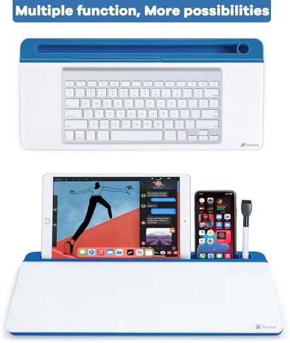 Varhomax Glass Desk Whiteboard with Storage, Desktop Organizer