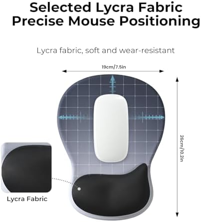 EooCoo Mouse Pad with Gel Wrist Rest, Ergonomic Mousepad Wrist Alignment
