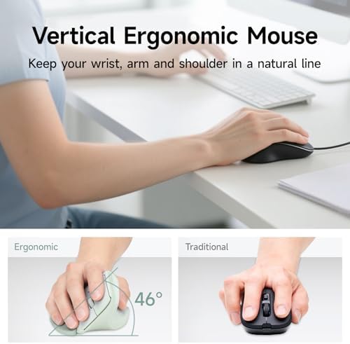 SANWA Wireless Ergonomic Mouse for Large Hands with Wrist Rest, Green