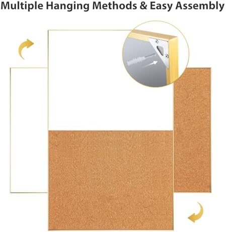 ARCOBIS Cork Board White Board Combo for Wall