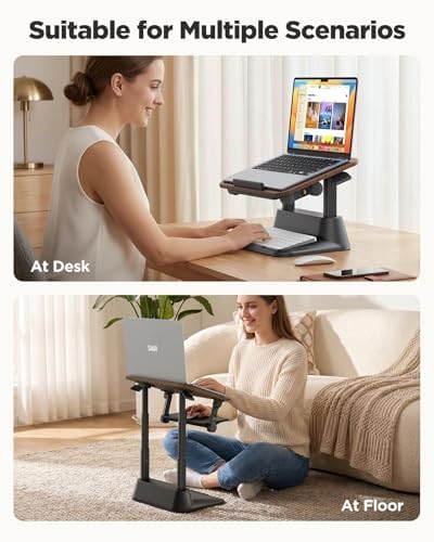SAIJI Laptop Stand for Desk, Adjustable Standing Desk Riser Up to 20.5"