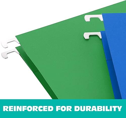 HERKKA Hanging File Folders, 30 Pack Letter Size Reinforced Hanging Folders, Designed for Bulky Files, Medical Charts, Filing Cabinet, Adjustable Tabs, Assorted Colors