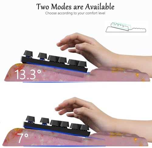 Keyboard Stand with Wrist Rest Pink Keyboard Pad with Wrist Support Marble Keyboard Wrist Rest for Computer Keyboard Stand for Desktop Ergonomic Keyboard Tilt Riser for Desk Office Home Gaming Room