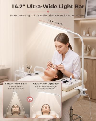 Nail Light for Desk, Clip On Clamp Table Puzzle Craft Lash Tech Lamp
