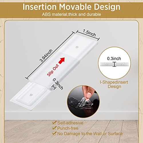 Yinkin 6 Pcs Power Strip Holder Self Adhesive Power Strip