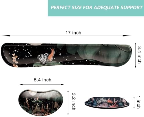 Keyboard Wrist Rest Mouse Wrist Support Set, Memory Foam Wrist Rest Pad for Computer Laptop Keyboard Mouse, Ergonomic Wrist Cushion Support for Typing Pain Relief, Gaming Home Office, Snail