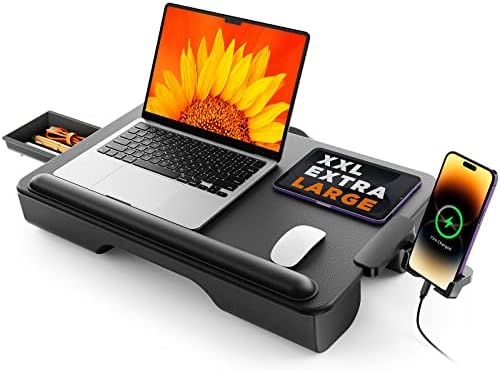 SAIJI Laptop Lap Desk, Portable Laptop Desk for Bed Fits Up to 17" Laptops