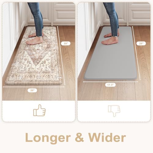 KIMODE Kitchen Mats Cushioned Anti Fatigue, 20"x39" Farmhouse Kitchen Rug