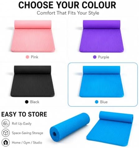 Extra Thick Yoga Mat, High Density Non-Slip Exercise Mat